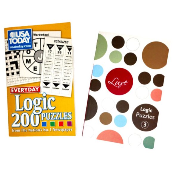 Luxe & Everyday Logic Puzzels To Give Your Brain a Workout 2 Book Bundle… - Picture 1 of 9